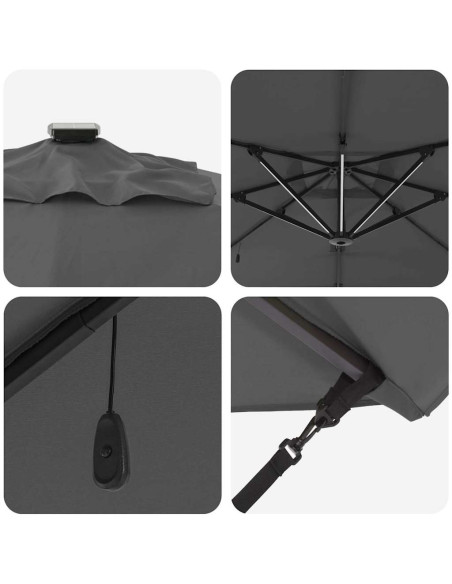 Parasol Roma Cantilever con blocco 286 x 285 x 270 cm Alluminio