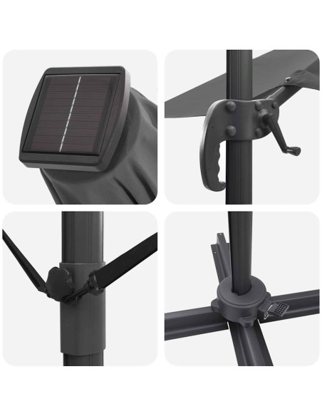 Parasol Roma Cantilever con blocco 286 x 285 x 270 cm Alluminio
