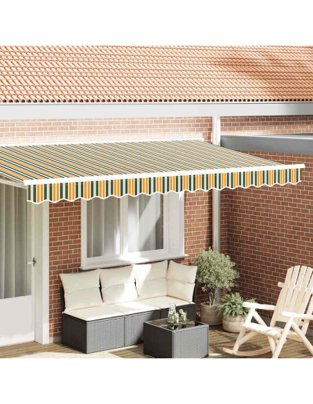 Tenda da sole verde e gialla per struttura da 4m 3.8x0.2m