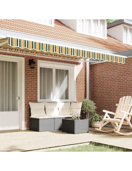 Tenda da sole verde e gialla per struttura da 4m 3.8x0.2m