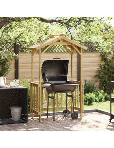Shed per BBQ 133.5x63x200 cm in Legno di Pino Impregnato