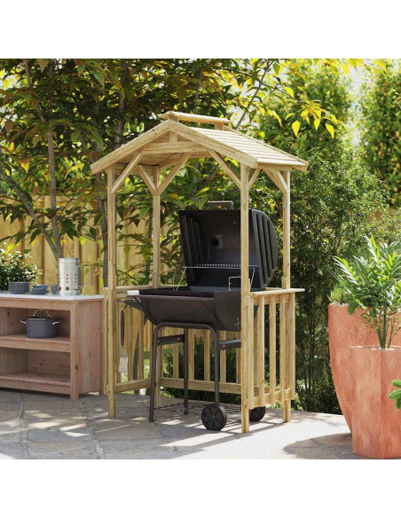 Shed per BBQ 133.5x63x200 cm in Legno di Pino Impregnato