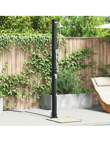 Doccia Solare da Esterno Nero 217 cm PVC e Alluminio