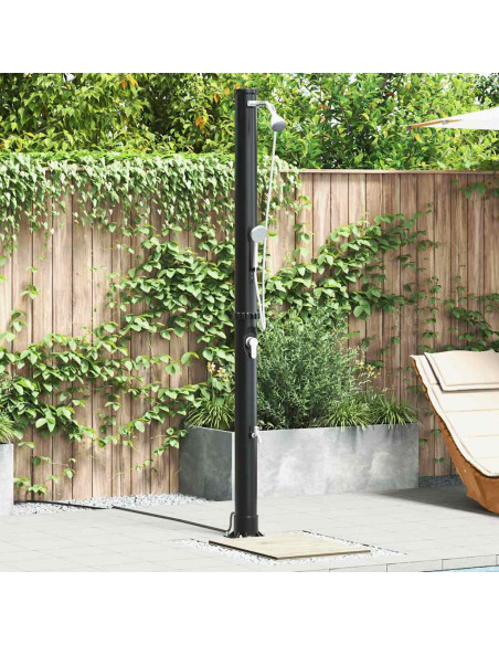 Doccia Solare da Esterno Nero 217 cm PVC e Alluminio