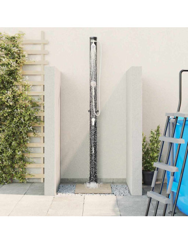 Doccia Solare da Esterno Nero 217 cm PVC e Alluminio