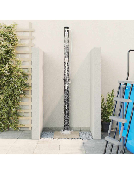 Doccia Solare da Esterno Nero 217 cm PVC e Alluminio