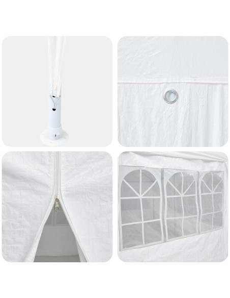 Tenda Party Bianco 400 x 400 x 266 cm Polietilene