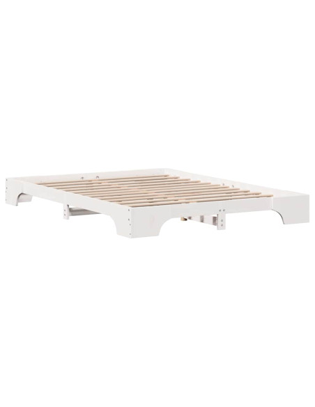 Struttura Letto Bianco 160x200 cm in Legno di Pino Massello