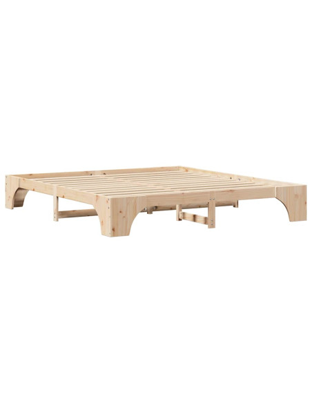 Struttura Letto 200x200 cm in Legno Massello di Pino