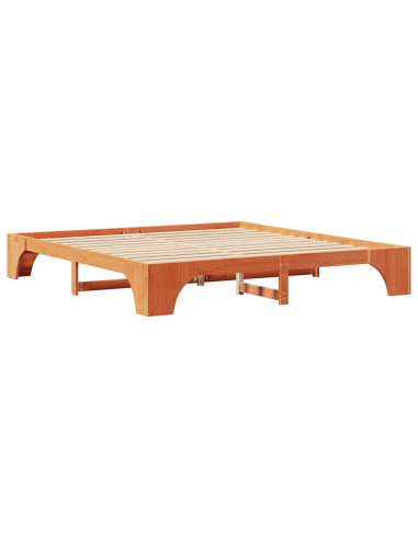 Struttura del letto Marrone cerato 200 x 200 cm Pino massello