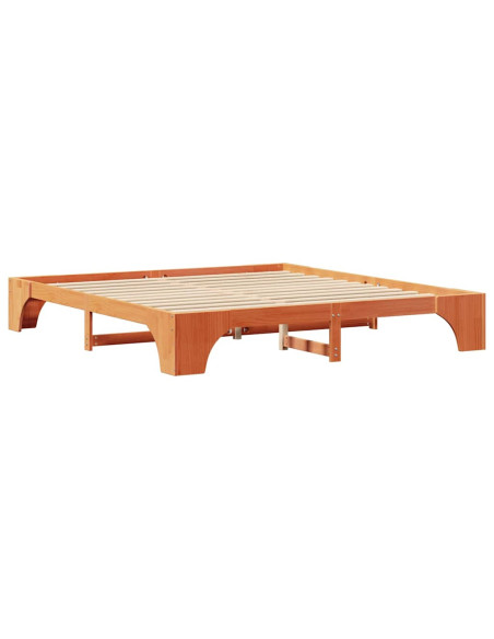 Struttura Letto Marrone Cerato 200x200 cm in Legno di Pino Massello