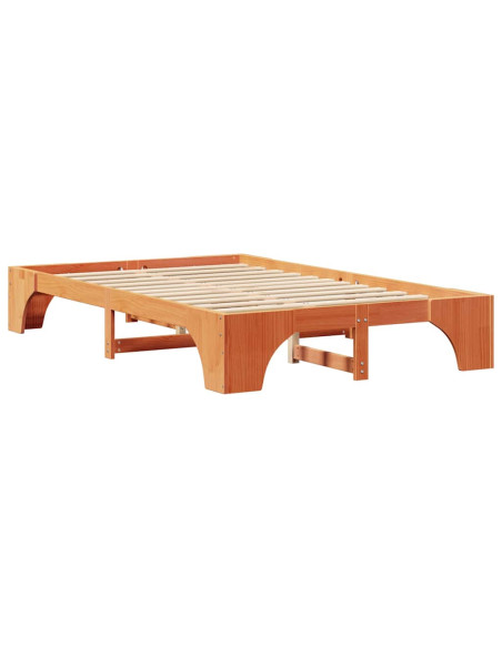 Letto in Legno Massello di Pino Colore Marrone Cerato 120x190 cm