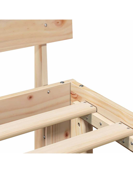 Struttura letto con testiera 75x190 cm in legno massello di pino