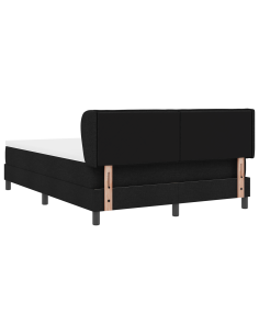 Letto a molle con materasso Nero 160 x 200 cm Tessuto