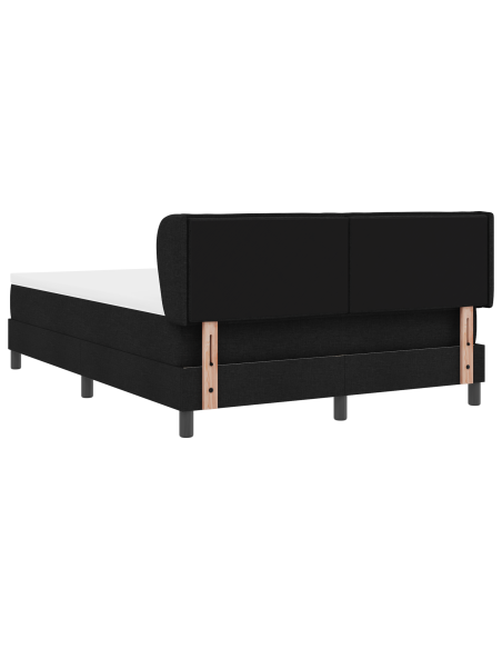 Letto a molle con materasso Nero 160 x 200 cm Tessuto