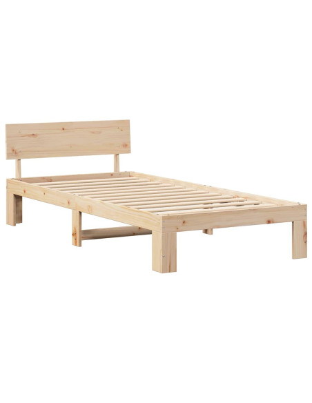 Struttura letto con testiera 75x190 cm in legno massello di pino