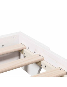 Struttura del letto Bianco 160 x 200 cm Pino massello 2