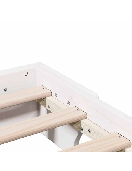 Struttura Letto Bianco 160x200 cm in Legno di Pino Massello