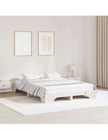 Struttura del letto Bianco 160 x 200 cm Pino massello