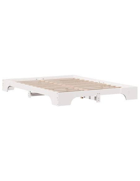 Struttura Letto Bianco 160x200 cm in Legno di Pino Massello