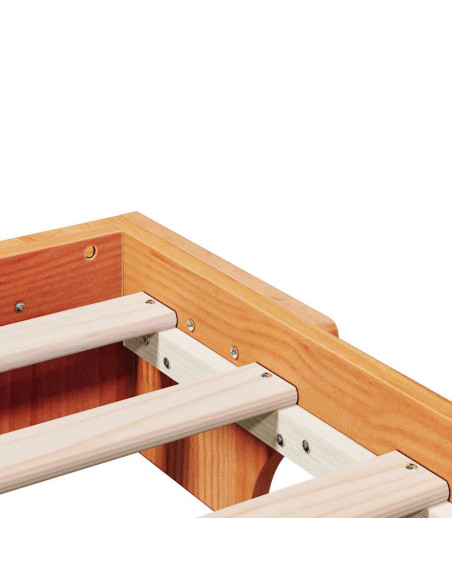 Struttura letto in Legno di Pino Massiccio, Colore Marrone Cerato, 100x200 cm