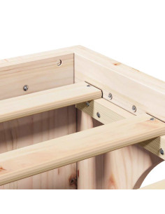 Struttura del letto Naturale 200 x 200 cm Pino massello 2