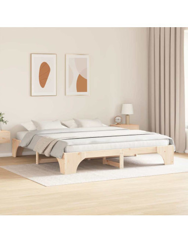Struttura del letto Naturale 200 x 200 cm Pino massello