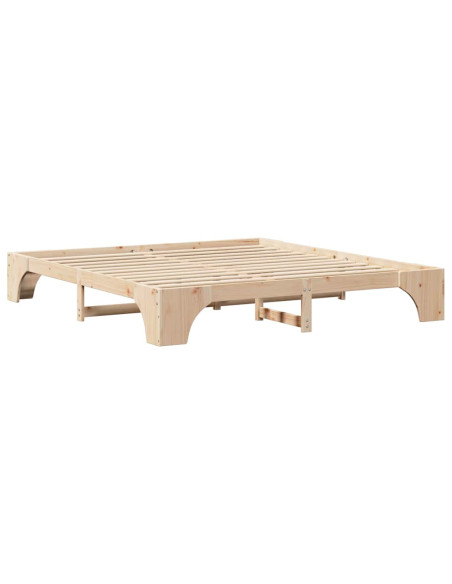 Struttura Letto 200x200 cm in Legno Massello di Pino
