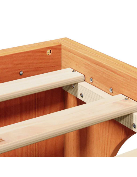 Struttura Letto Marrone Cerato 200x200 cm in Legno di Pino Massello