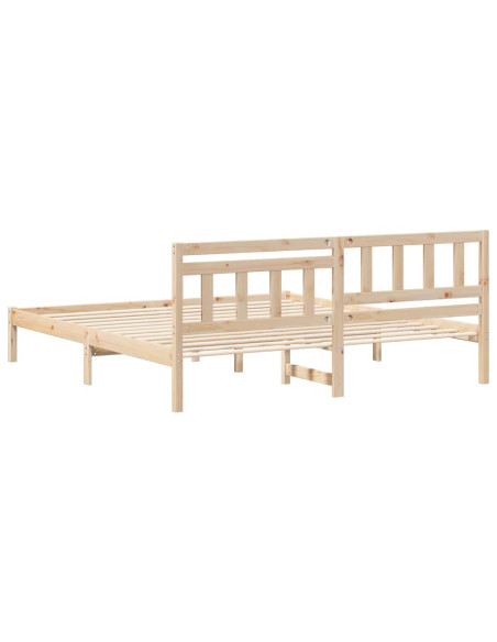 Struttura del letto Marrone 200 x 200 cm Legno di pino massello