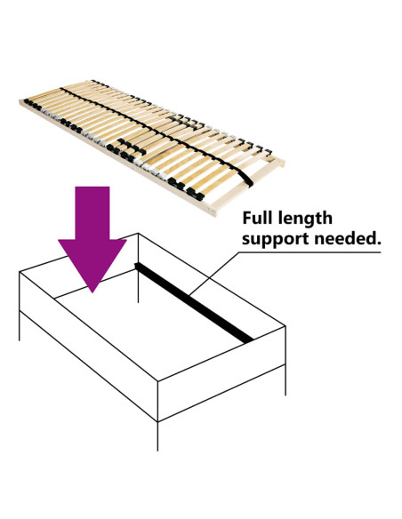 Base a doghe Marrone 140 x 190 cm Legno massello di faggio