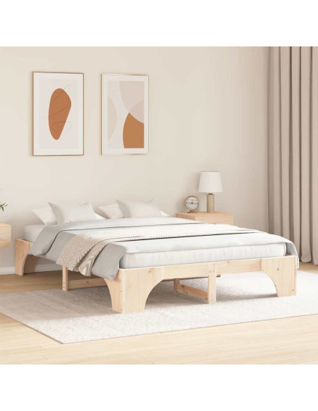 Struttura letto 150x200 cm in legno massello di pino