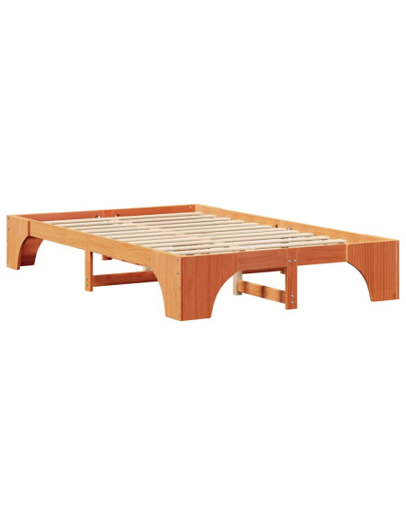 Letto in Legno Massello di Pino Colore Marrone Cerato 120x190 cm