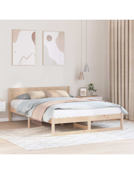 Struttura letto Naturale Legno massello di pino 140 x 200 cm