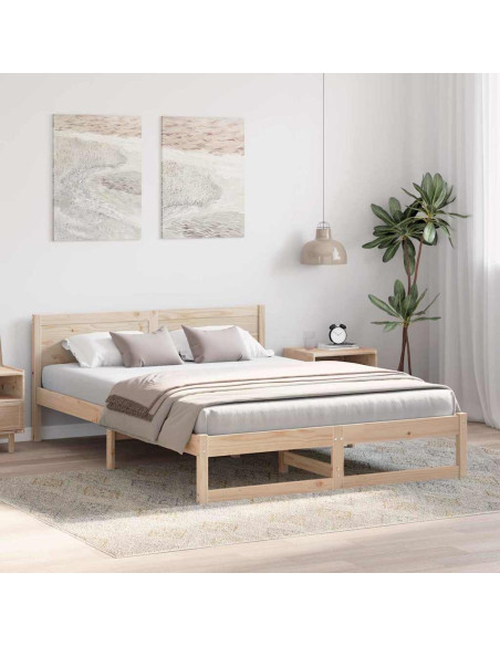 Struttura letto Naturale Legno massello di pino 140 x 200 cm