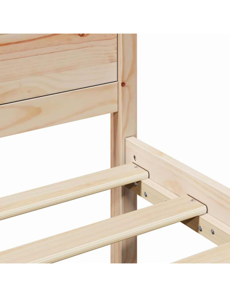 Struttura Letto Naturale Legno massello di pino 90 x 200 cm