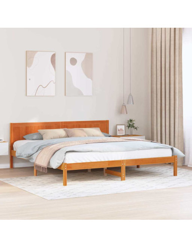 Struttura del letto Marrone 200 x 200 cm Legno massello di pino