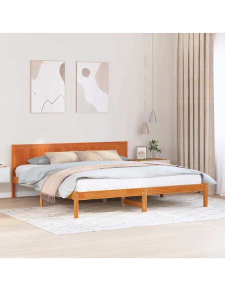 Struttura del letto Marrone 200 x 200 cm Legno massello di pino