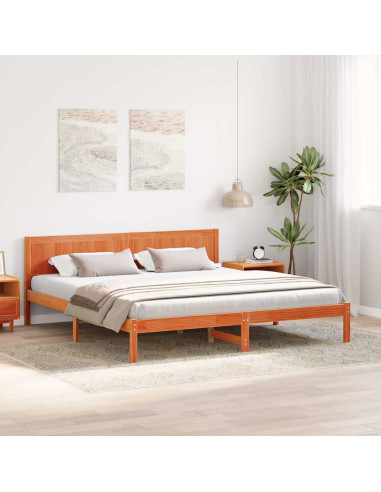 Struttura del letto Marrone 200 x 200 cm Legno massello di pino