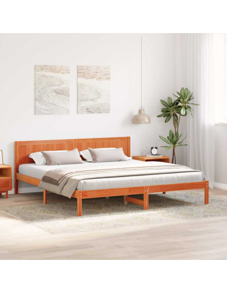 Struttura del letto Marrone 200 x 200 cm Legno massello di pino