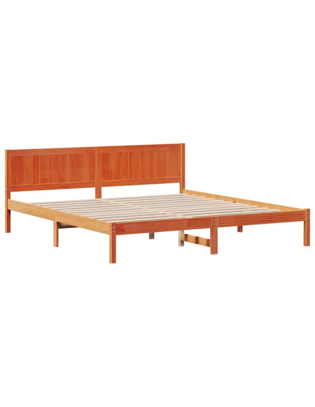 Struttura del letto Marrone 200 x 200 cm Legno massello di pino