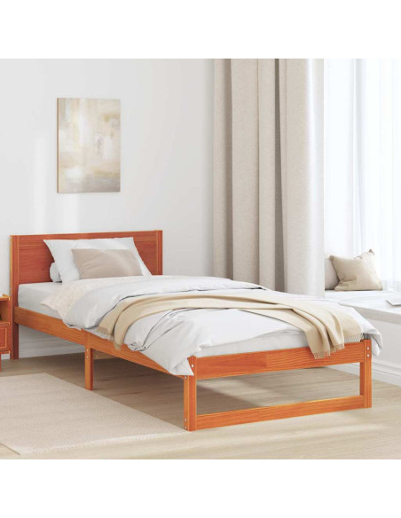 Rete Letto Marrone cerato Legno massello Singolo Durevole