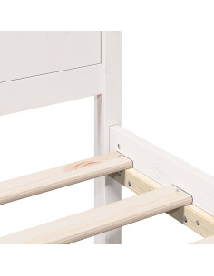 Struttura del letto Bianco 160 x 200 cm Legno massello di pino 2