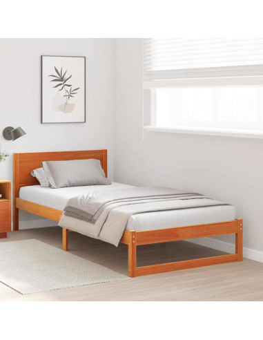 Struttura del letto Marrone cerato 75 x 190 cm Pino massello