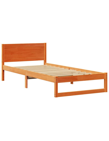 Rete Letto Marrone cerato Legno massello Singolo Durevole