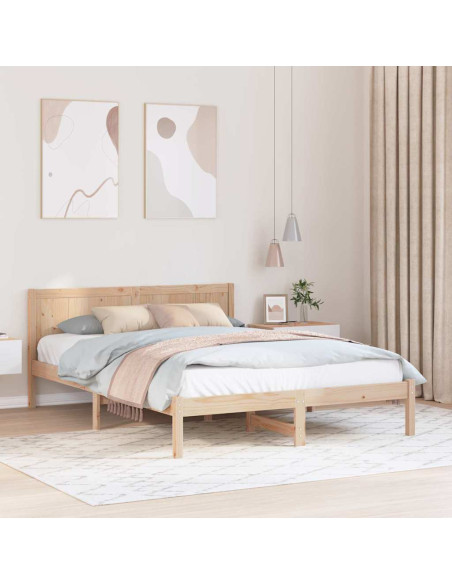 Letto Singolo in Pino Massello Naturale Legno Massello di Pino