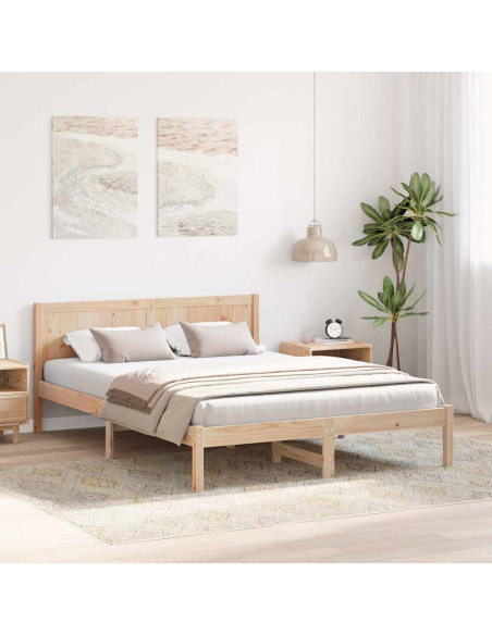 Letto Singolo in Pino Massello Naturale Legno Massello di Pino