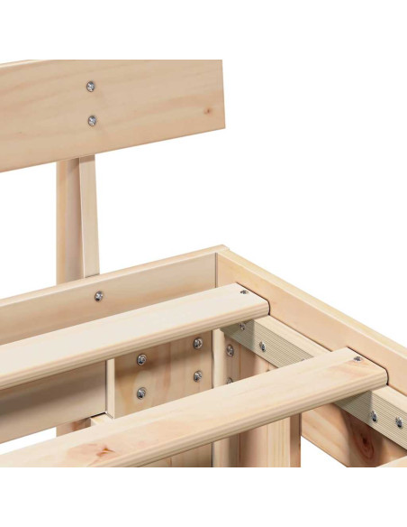 Struttura Letto con Testiera 75x190 cm in Legno Massello di Pino