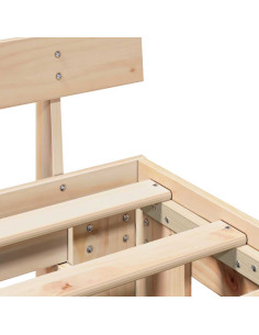 Struttura del letto Naturale 75 x 190 cm Pino massello 2