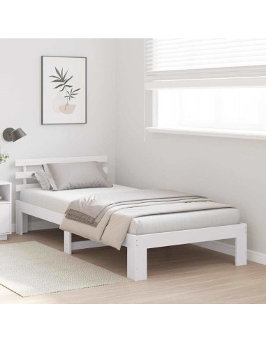 Struttura del letto Bianco 75 x 190 cm Pino massello